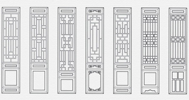 尤溪常用中式仿古花窗图案隔断设计图